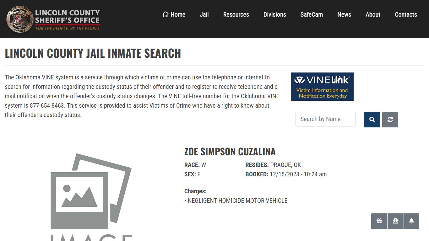 Inmate Search - Lincoln County Sheriff's Office